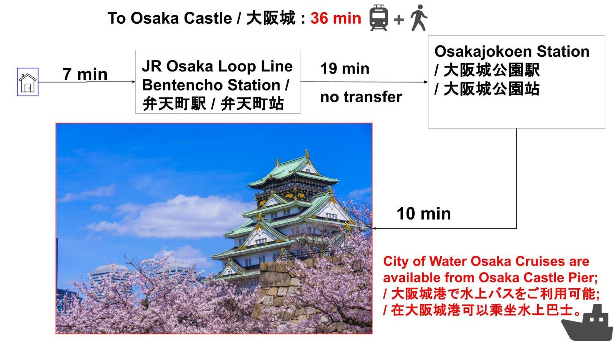 Usj 22min,kaiyukan 11min,kyocera Dome 8min,solaniwa Onsen 5min,direct 2 Kix,kaiyukan,osaka,nara,osaka Castle Appartement