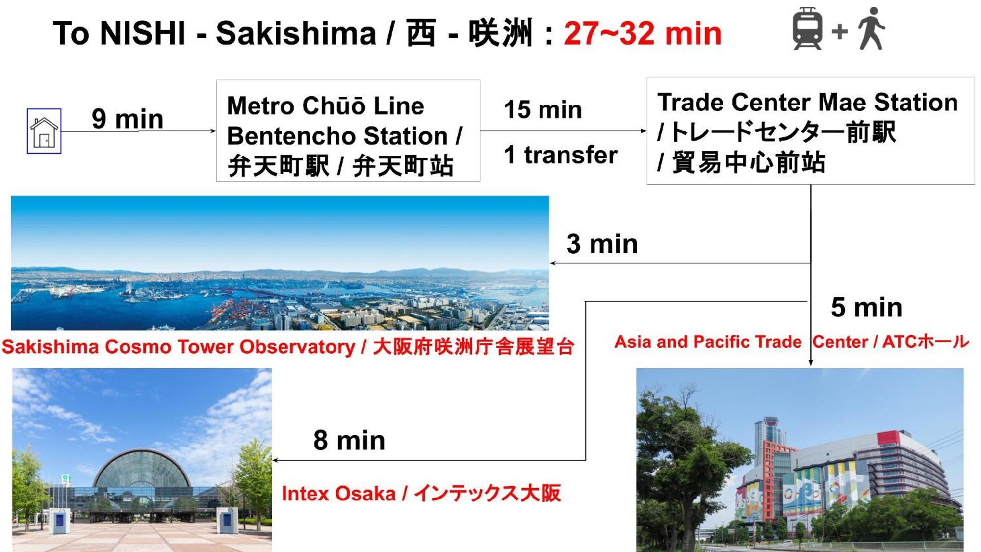 Usj 22min,kaiyukan 11min,kyocera Dome 8min,solaniwa Onsen 5min,direct 2 Kix,kaiyukan,osaka,nara,osaka Castle Appartement Ōsaka